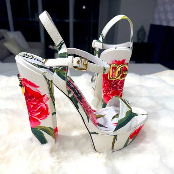 Dolce & Gabbana Shoes - DOLCE & GABANNA Floral Platform Sandals